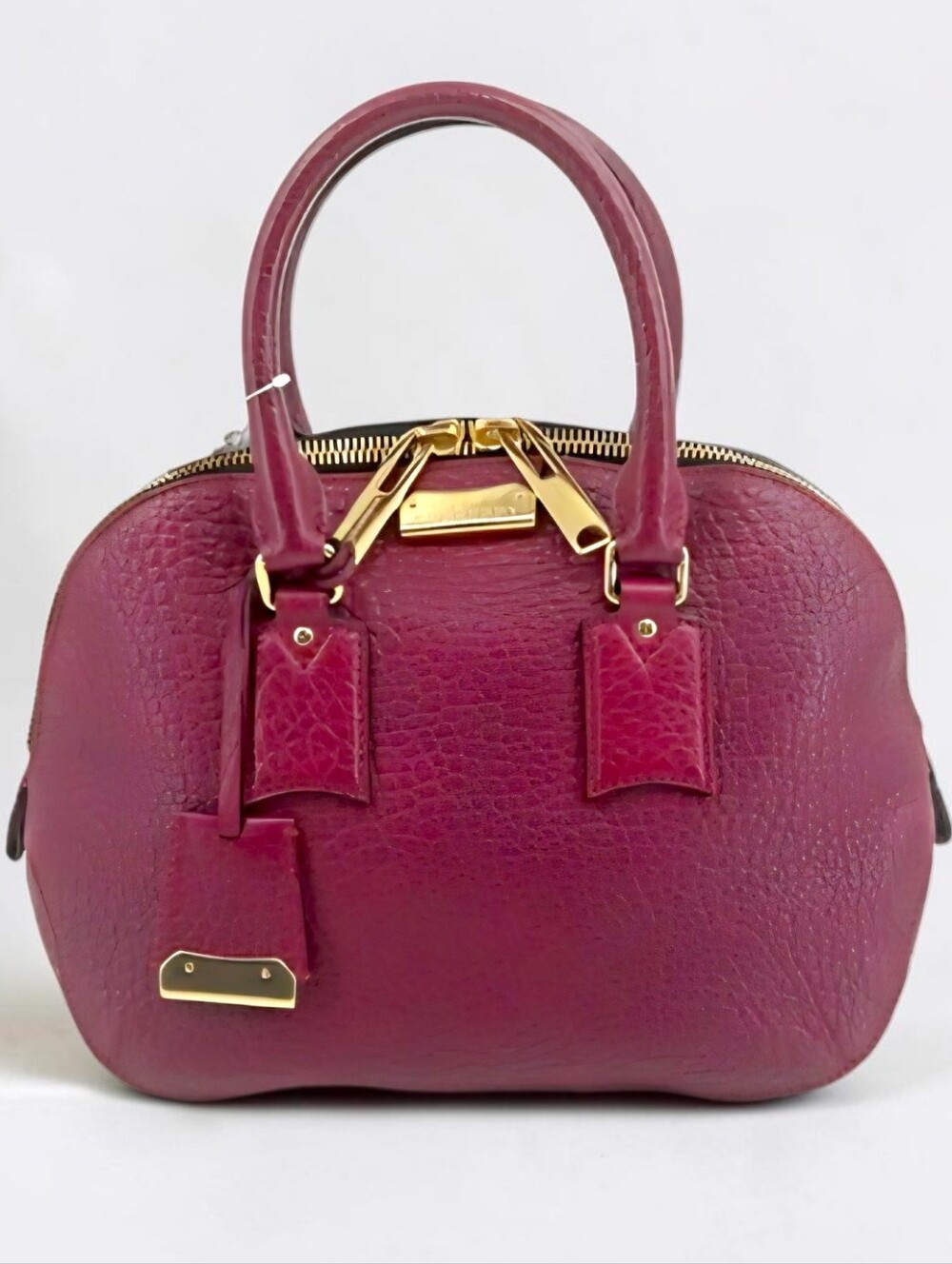 Burberry Two Way Crossbody Bag Elegant Dome Satchel Handbag